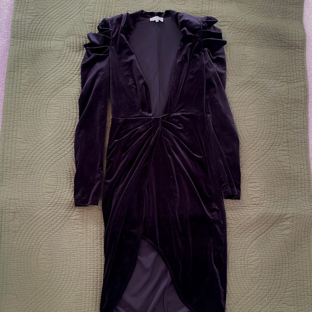 🦇🖤❤️ LIONESS Black VELVET long sleeve dress SIZE M GOTHIC ❤️🖤🦇